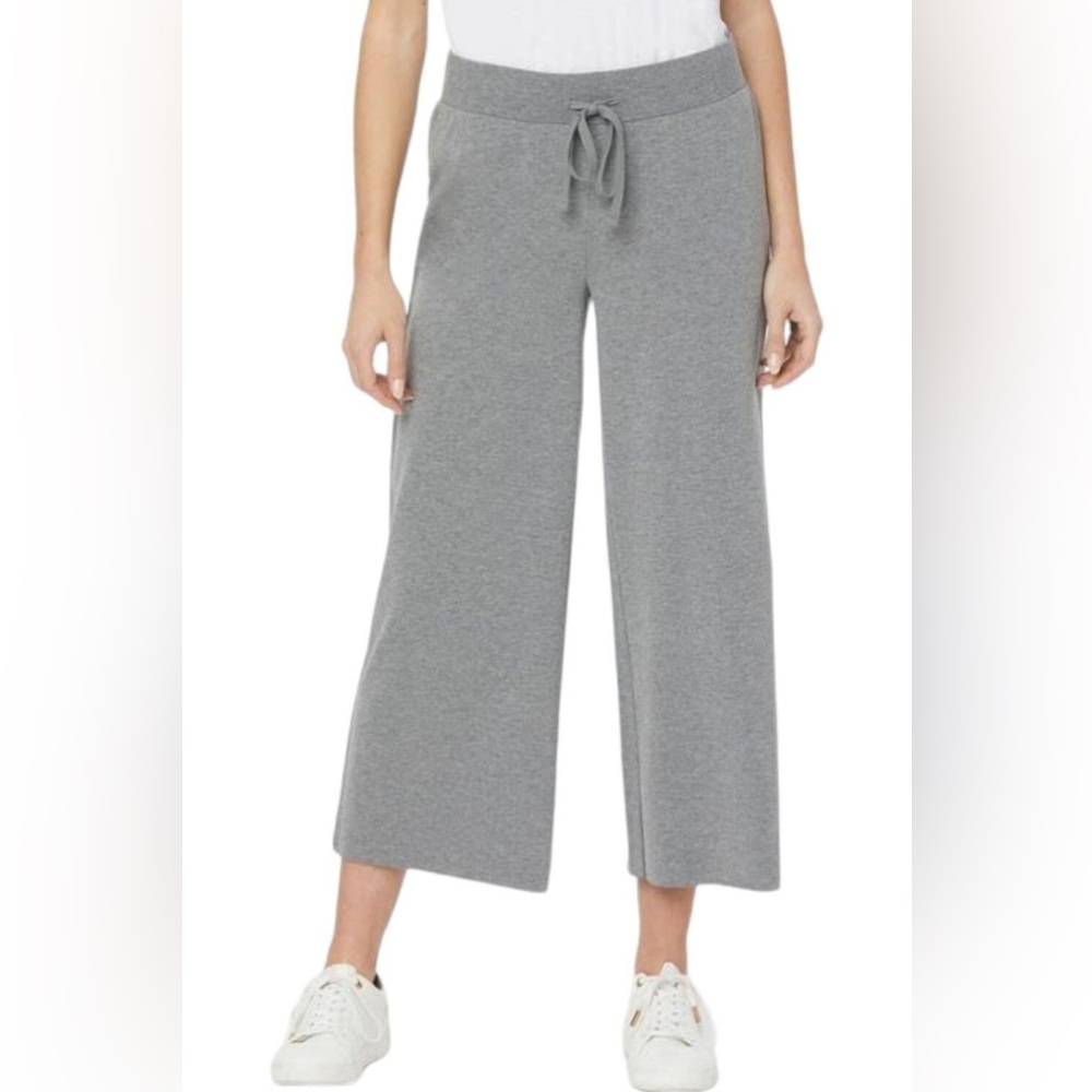 NYDJ Forever Comfort Ankle Wide-Leg Pants with Drawstring Light Grey 3X